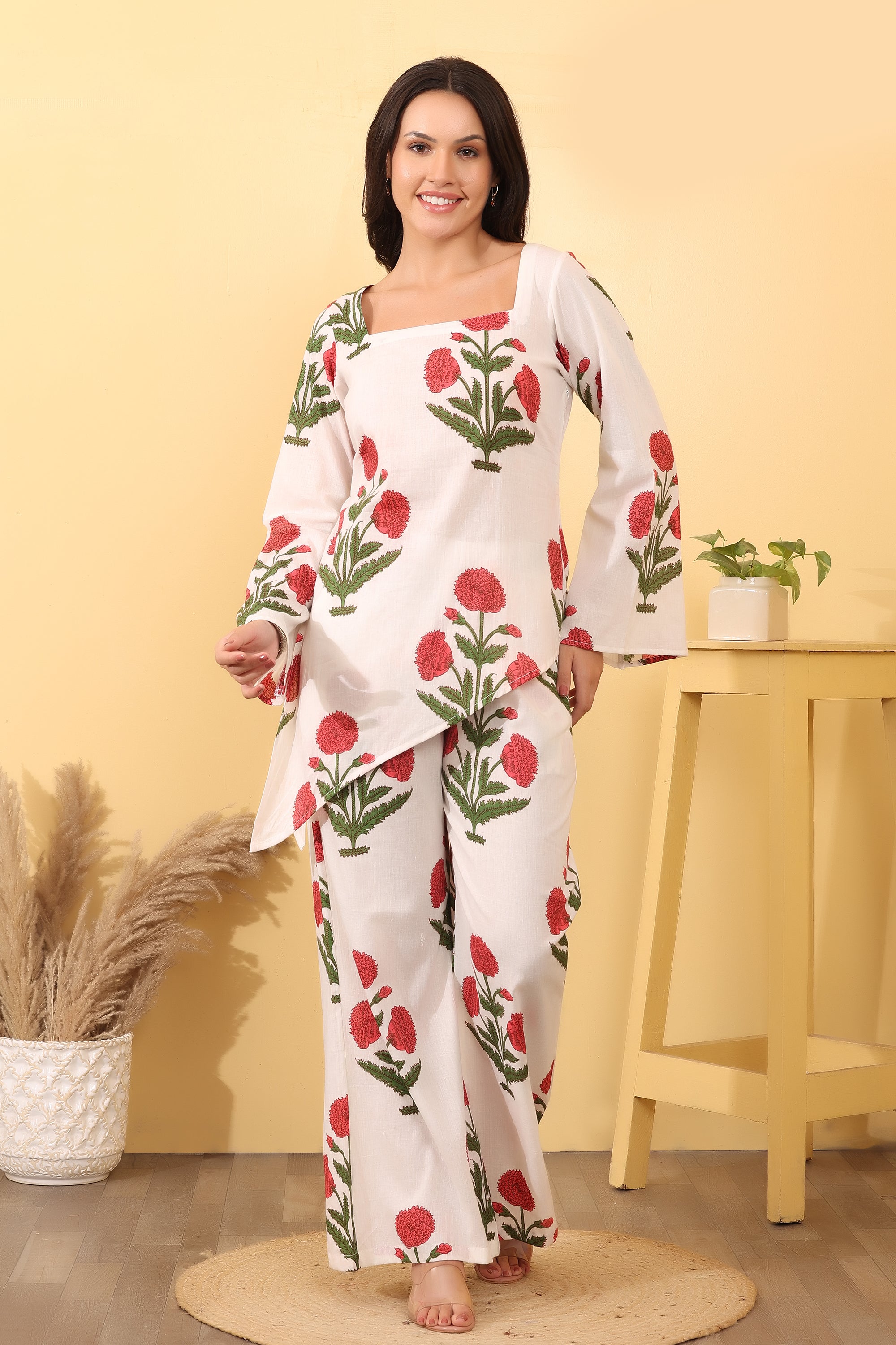 Floral Cotton Co-Ord Set – Elegant & Comfortable Outfit