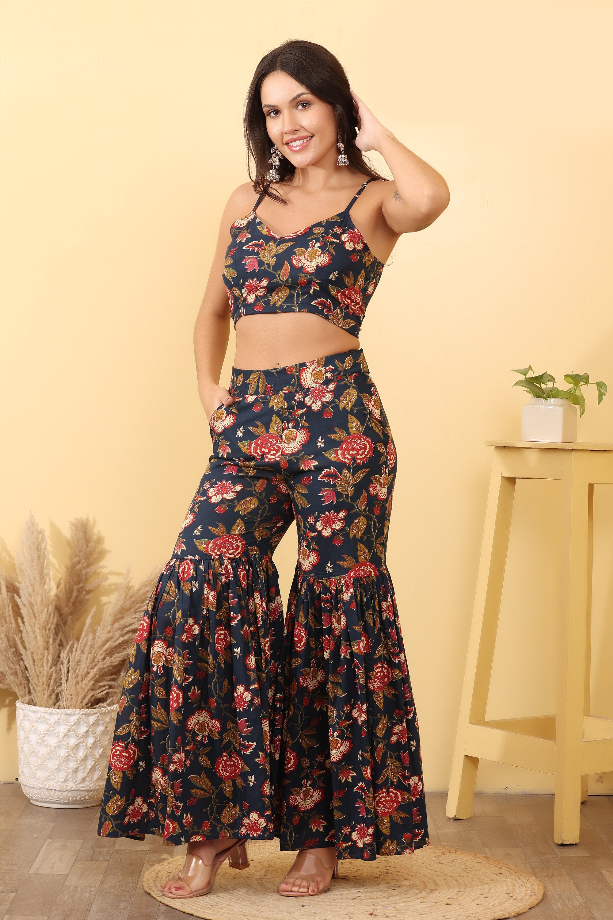 Floral Printed Cotton Co-Ord Set – Trendy & Elegant Outfit