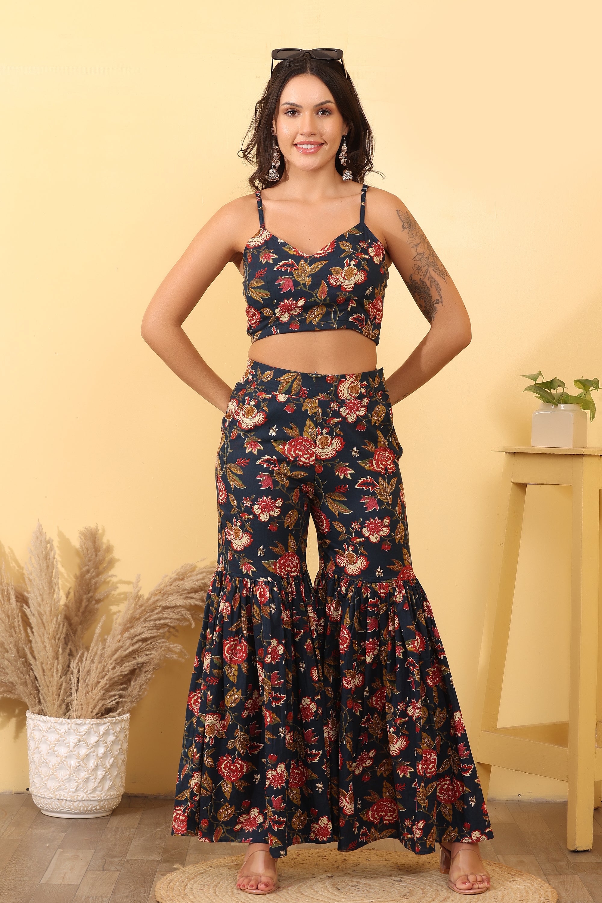 Floral Printed Cotton Co-Ord Set – Trendy & Elegant Outfit