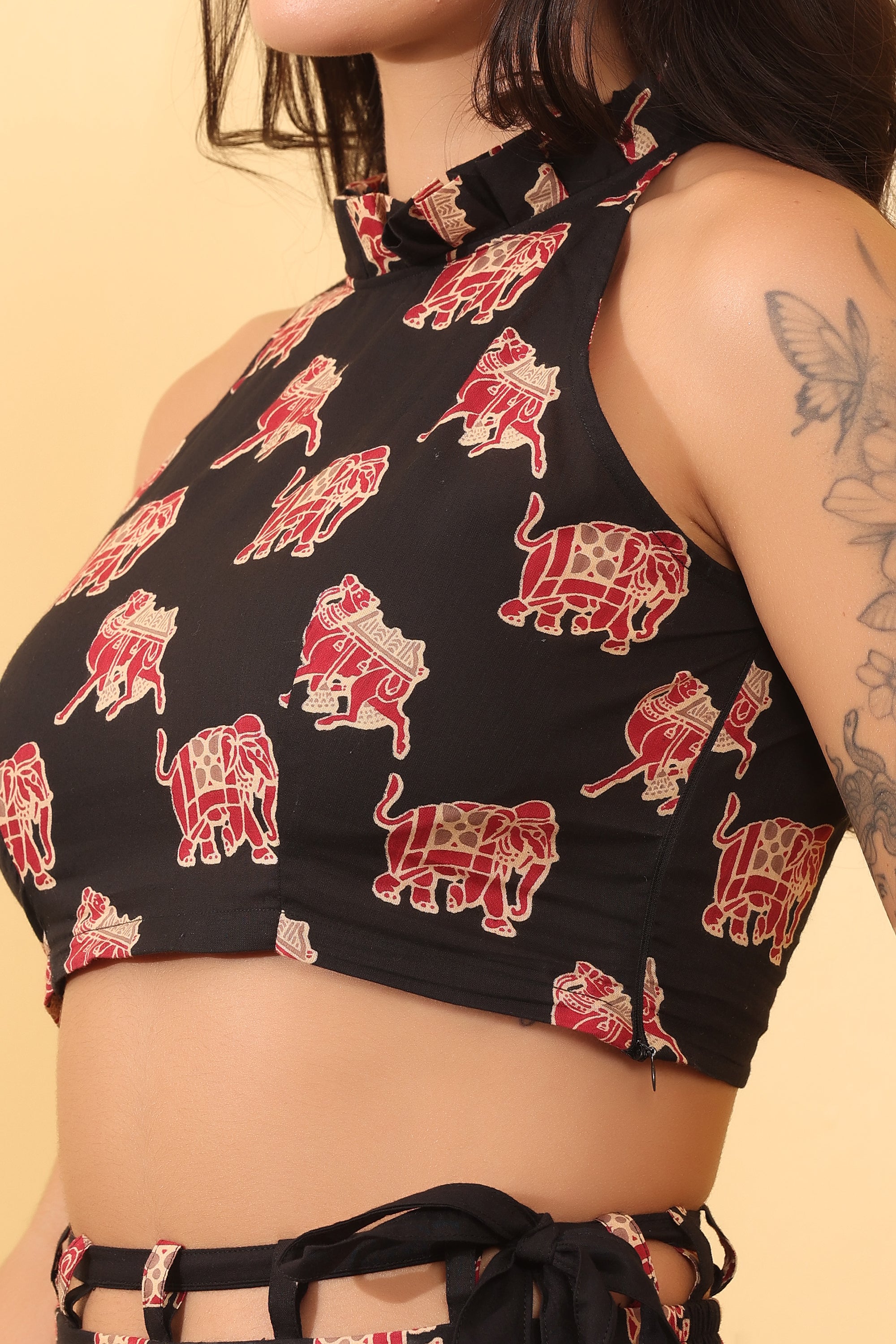 Women Cotton Elephant Print Co-Ord Set – Trendy & Comfortable Outfit