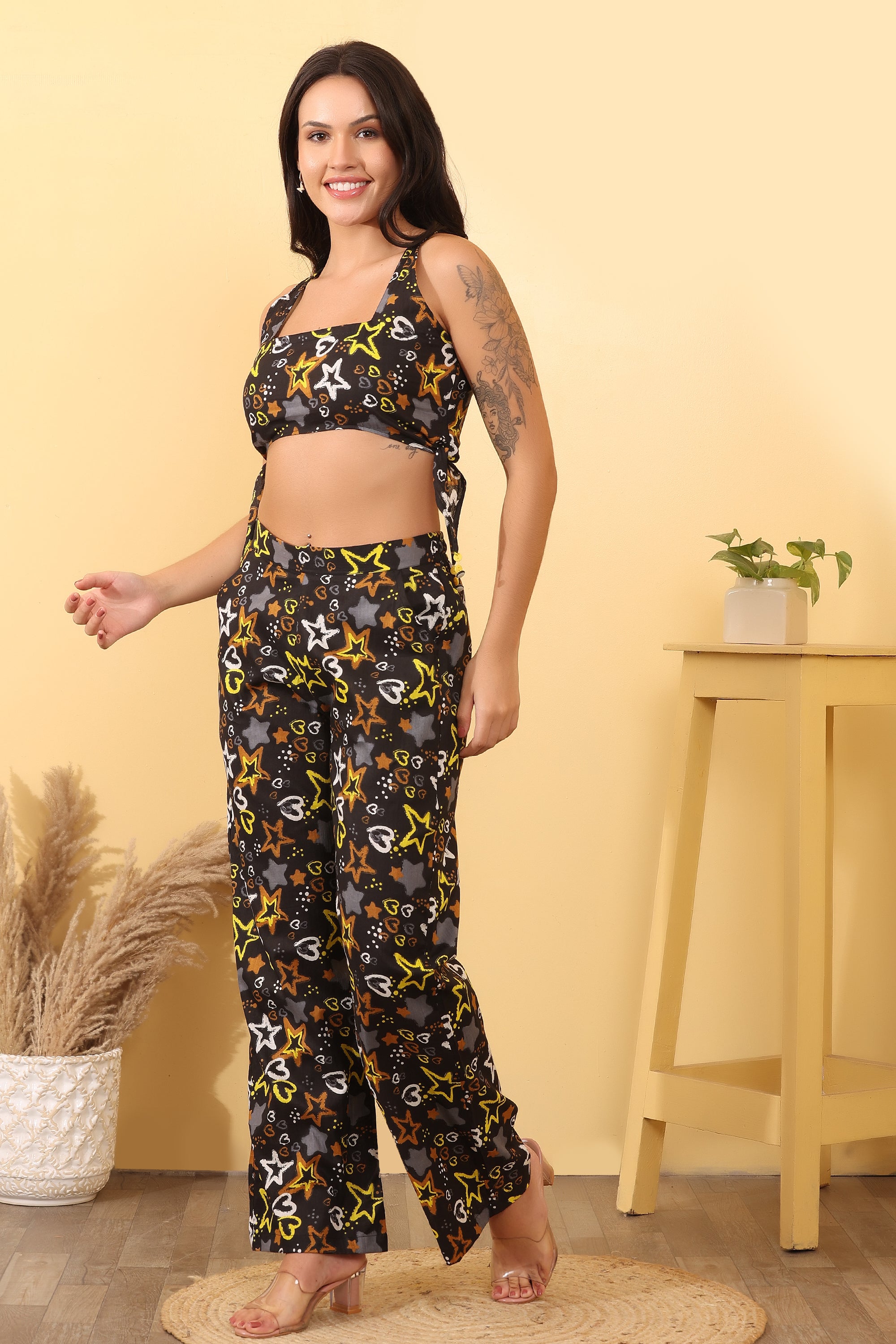 Star Print Cotton Co-Ord Set – Trendy & Comfortable Outfit