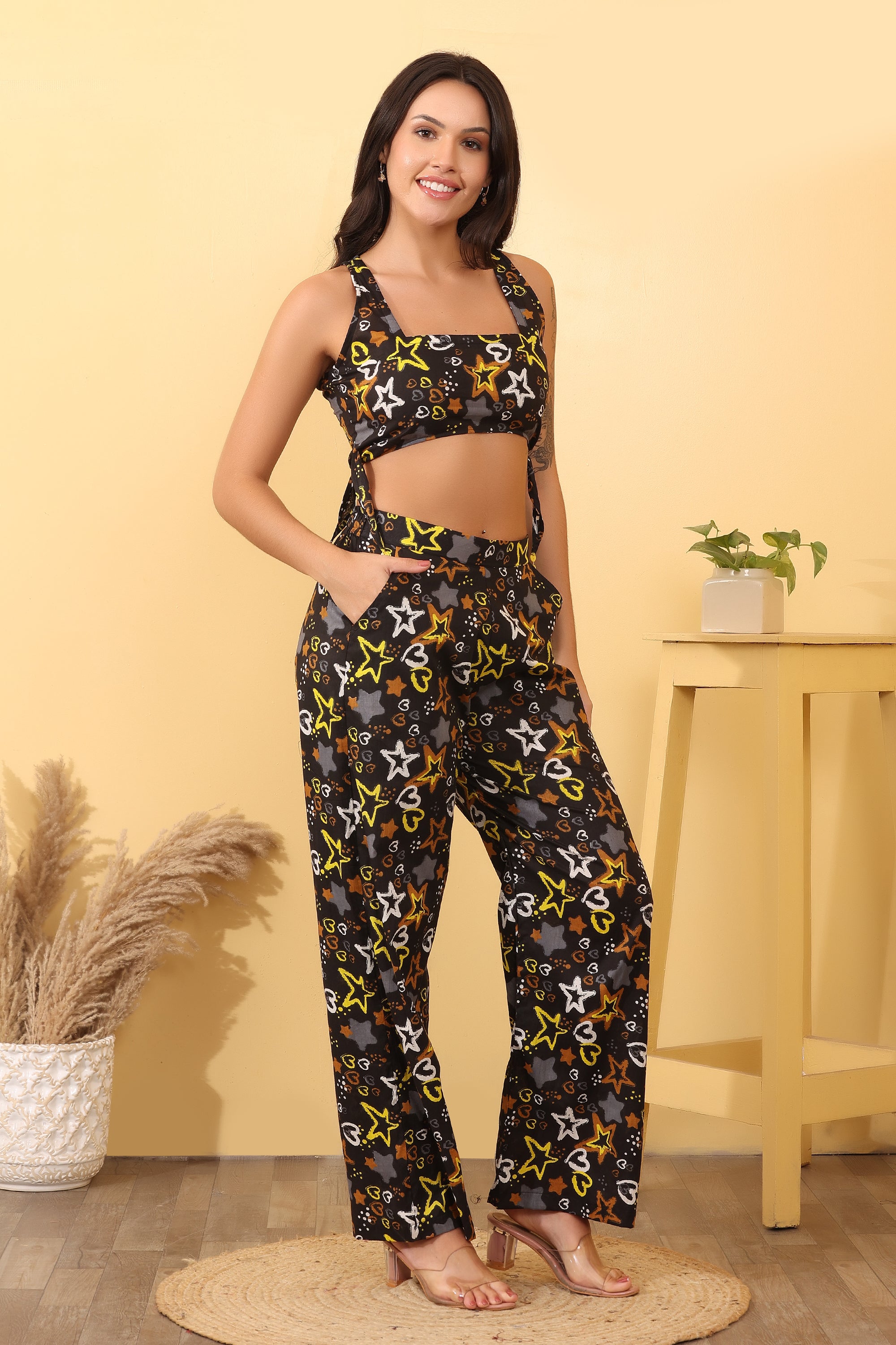 Star Print Cotton Co-Ord Set – Trendy & Comfortable Outfit
