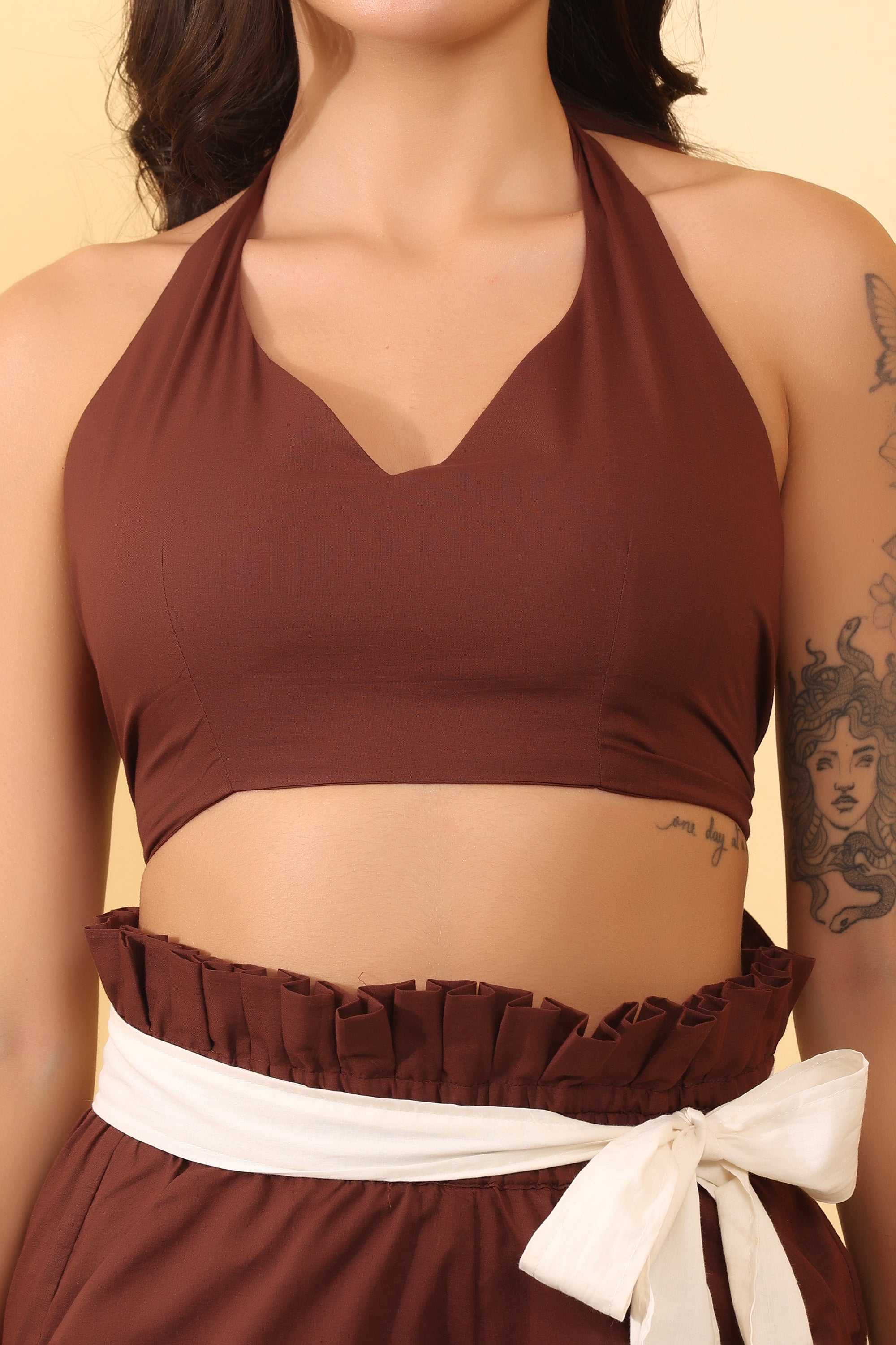 Women Cotton Halter Neck Co-Ord Set – Stylish & Comfortable Outfit