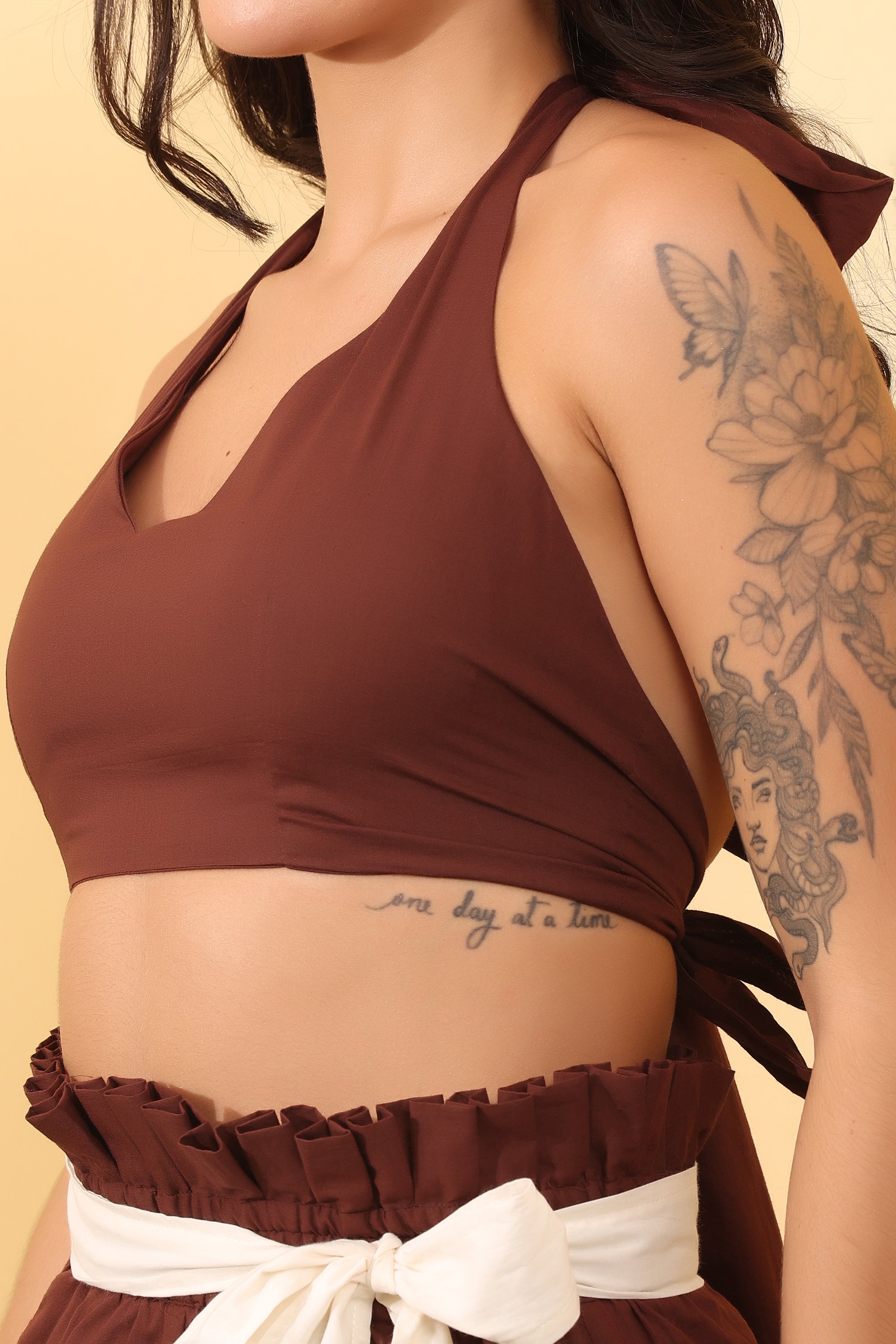 Women Cotton Halter Neck Co-Ord Set – Stylish & Comfortable Outfit