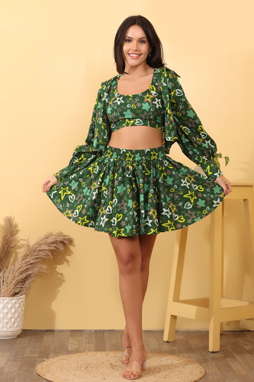 Women Star Print Cotton 3 Piece Co-Ord Set – Trendy & Stylish Outfit