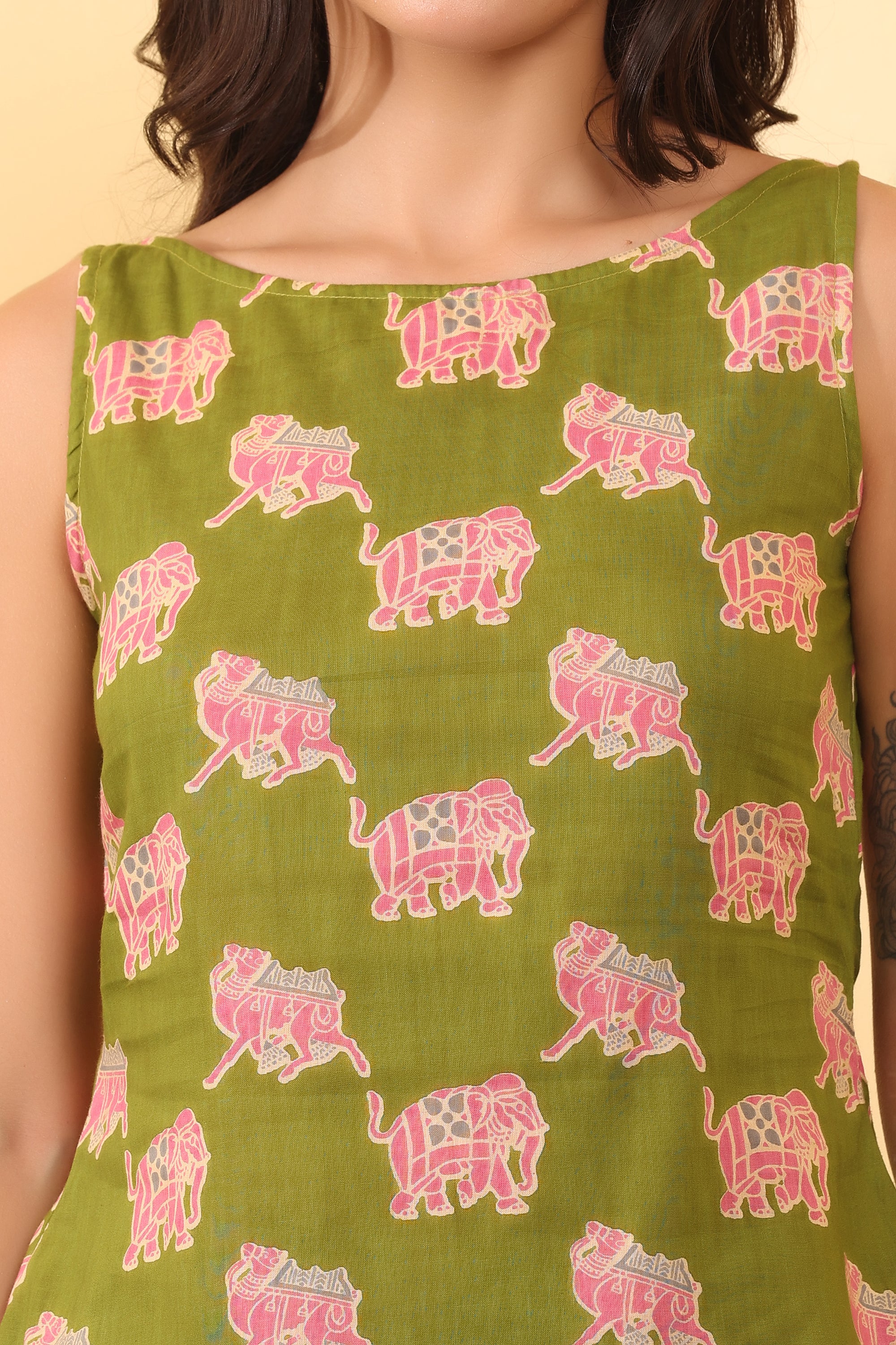 Cotton Elephant Print Co-Ord Set – Stylish & Comfortable Outfit