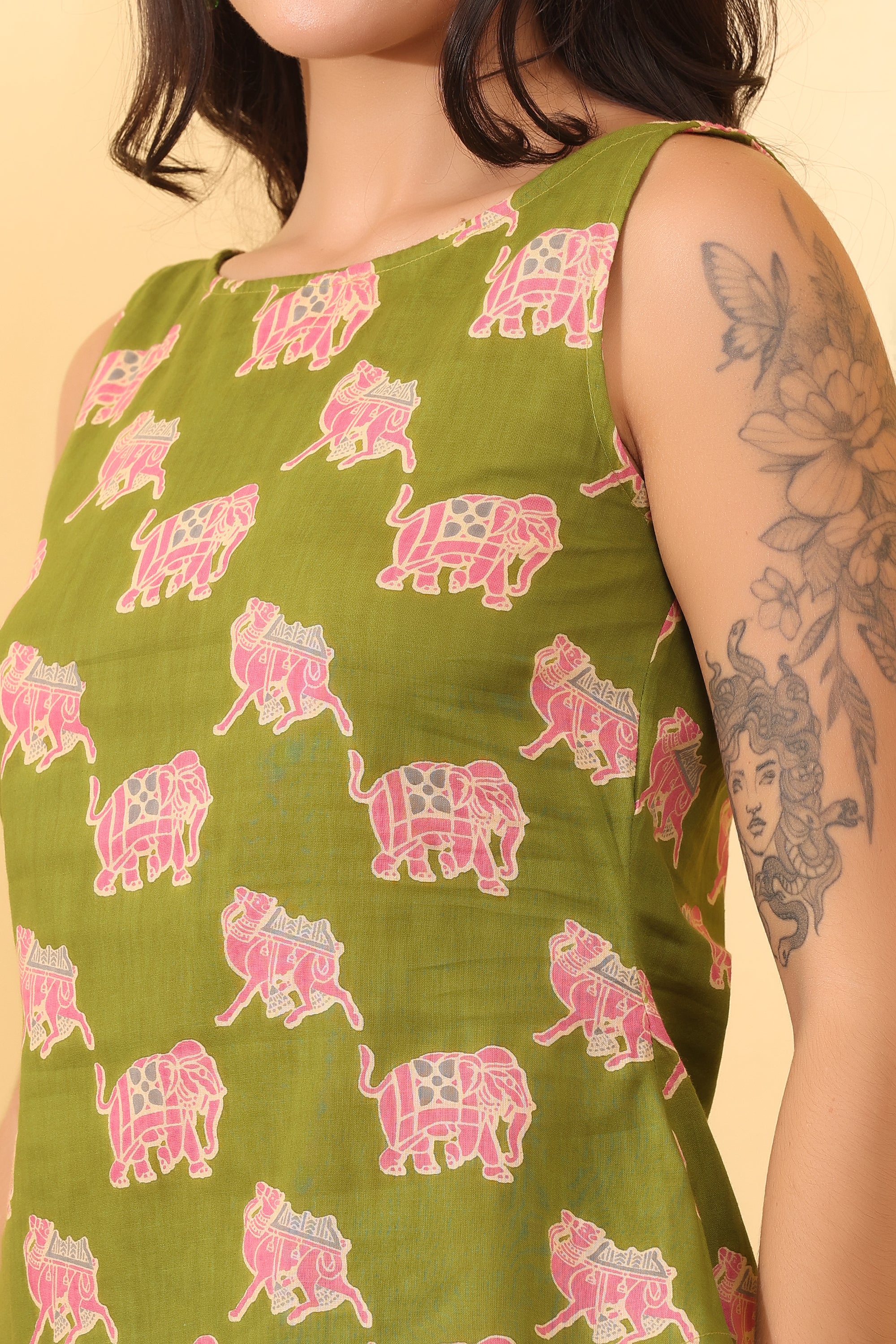 Cotton Elephant Print Co-Ord Set – Stylish & Comfortable Outfit