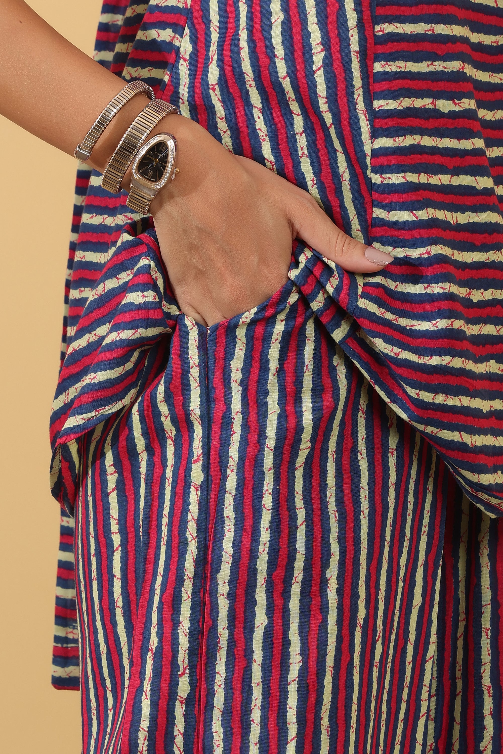Artistic Lines Co-Ord Set for Women | Striped Sleeveless Top & Pants Set