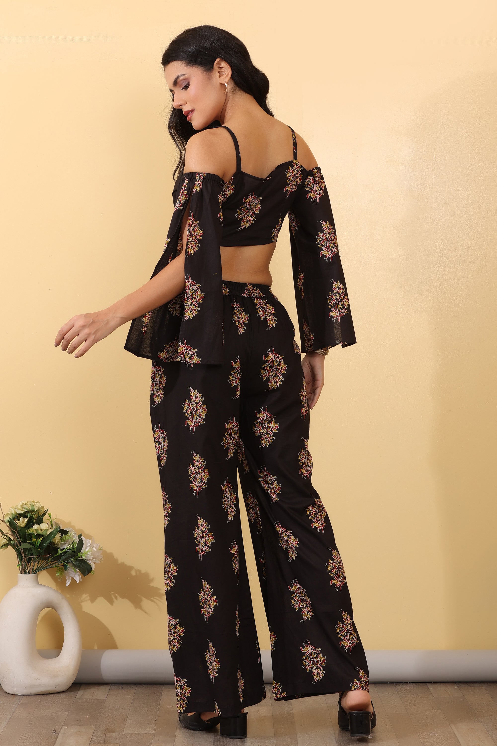 Elipse Printed Co-Ord Set for Women | Stylish Black Printed Western Wear