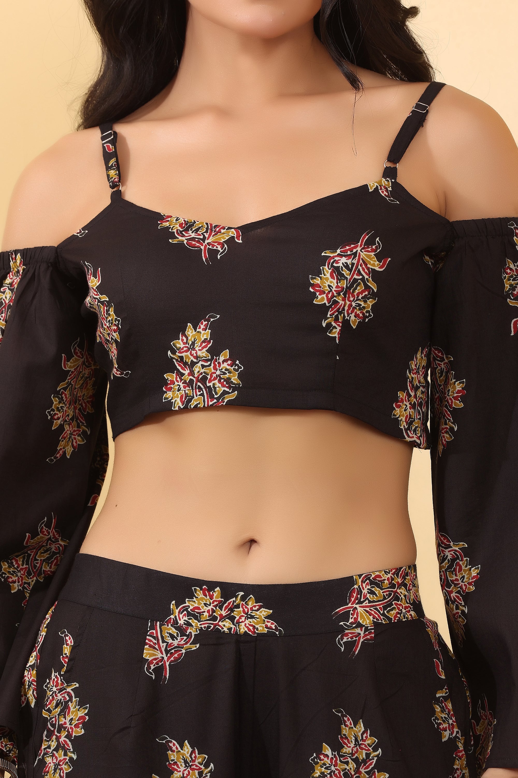 Elipse Printed Co-Ord Set for Women | Stylish Black Printed Western Wear