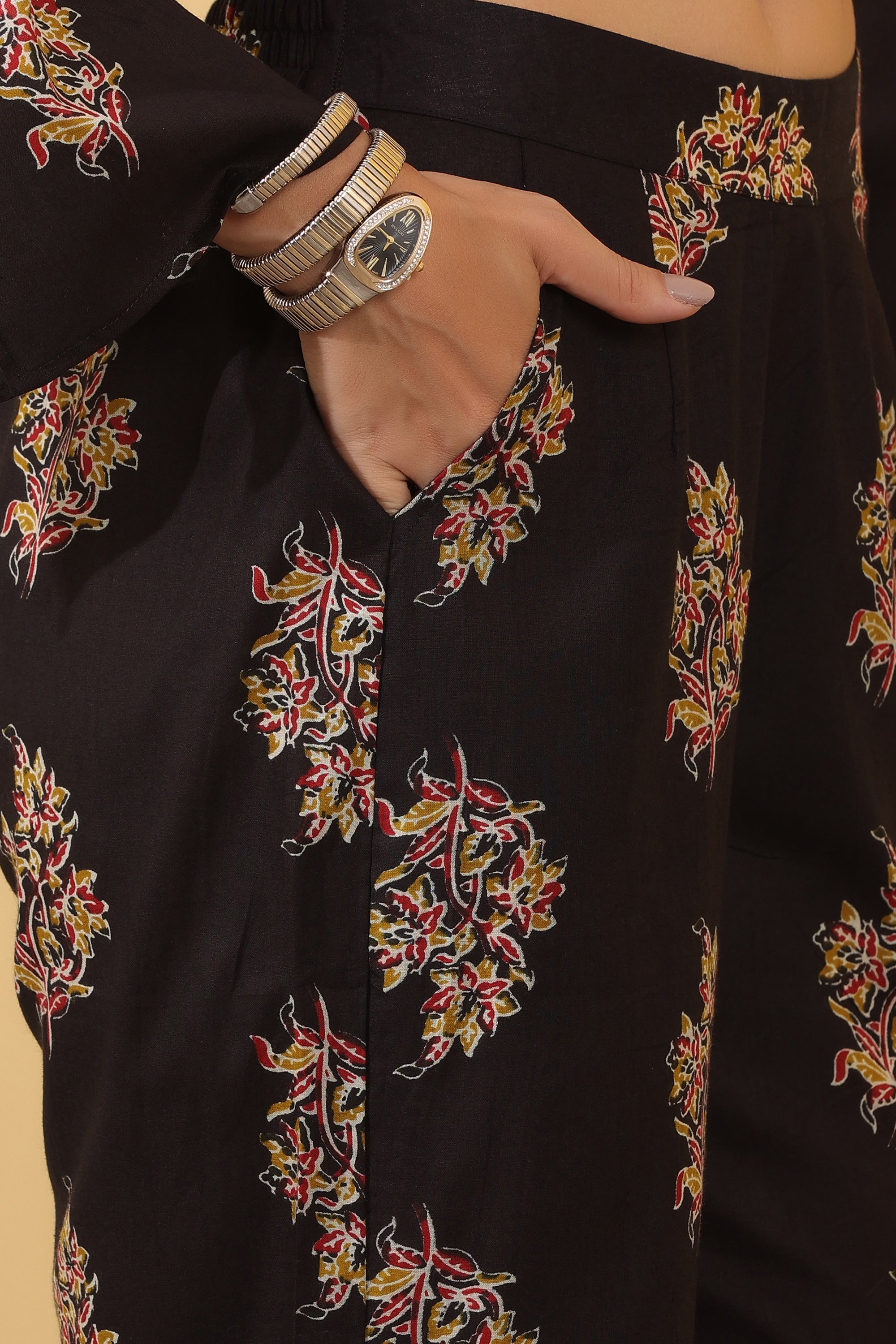 Elipse Printed Co-Ord Set for Women | Stylish Black Printed Western Wear