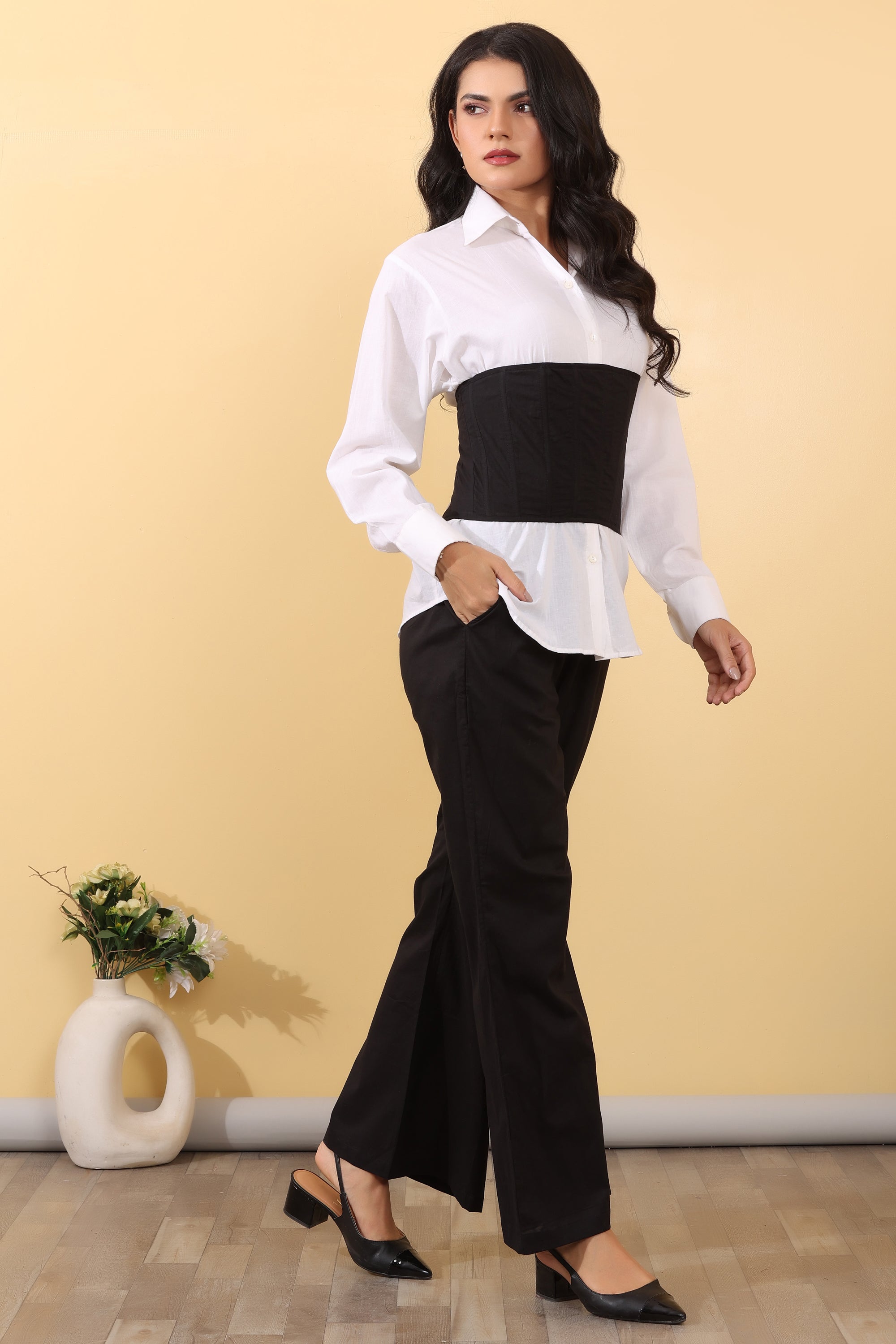 Mono Chrome Chic Co-Ord Set for Women | Black & White Formal Western Wear