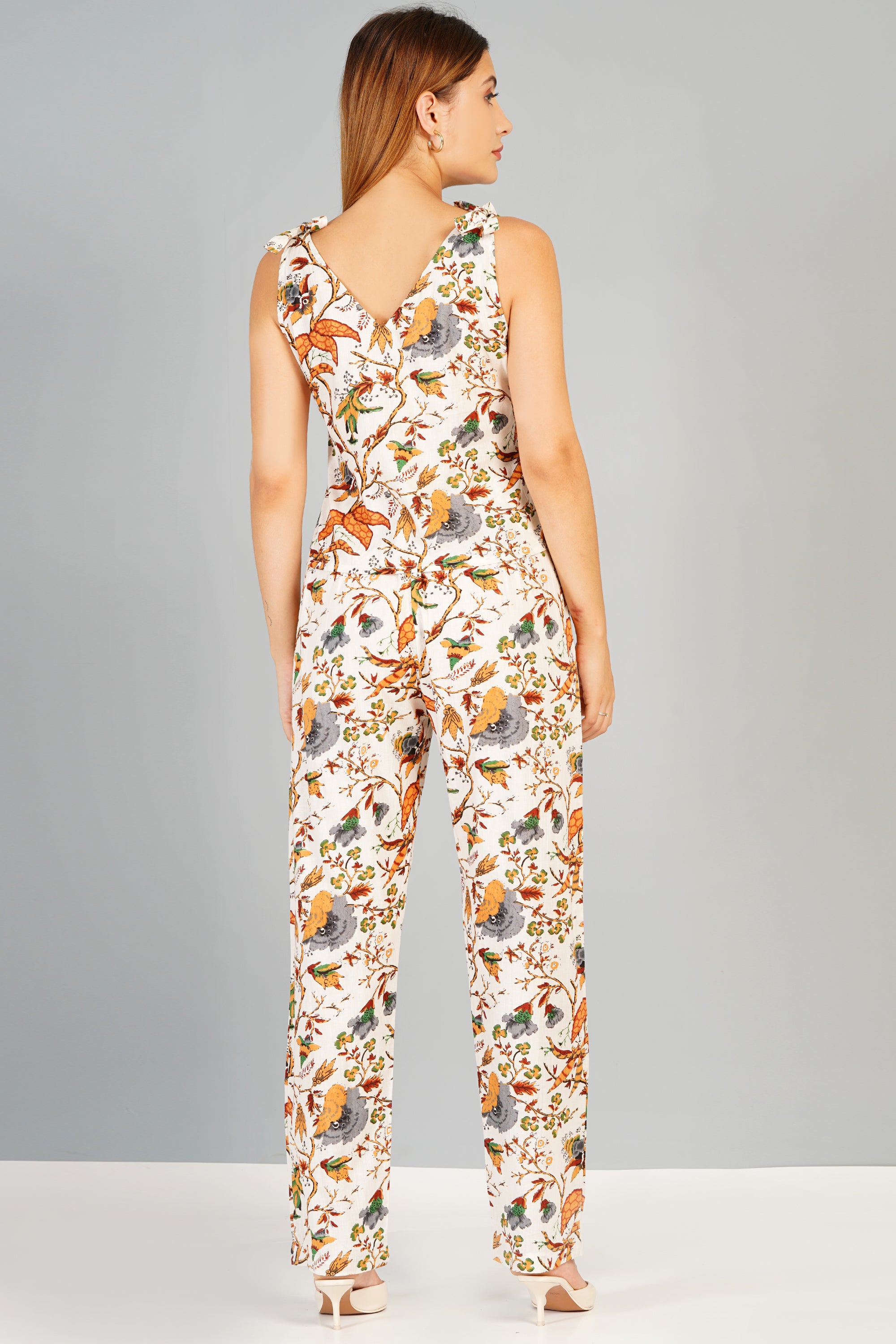 Ethnoza White Floral Co-Ord Set – Summer Bloom Edition