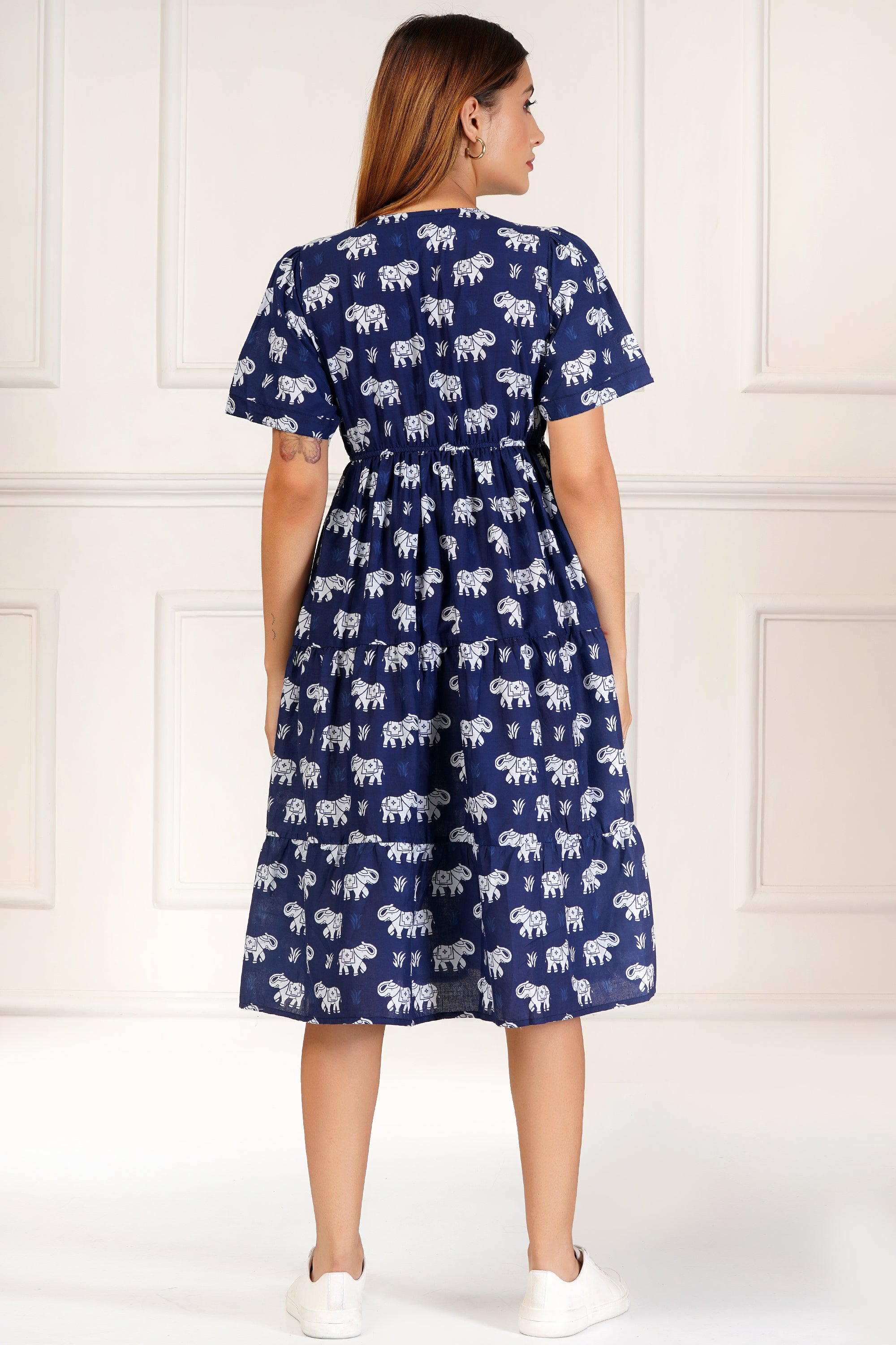Indigo PRINT DRESS FREE SIZE