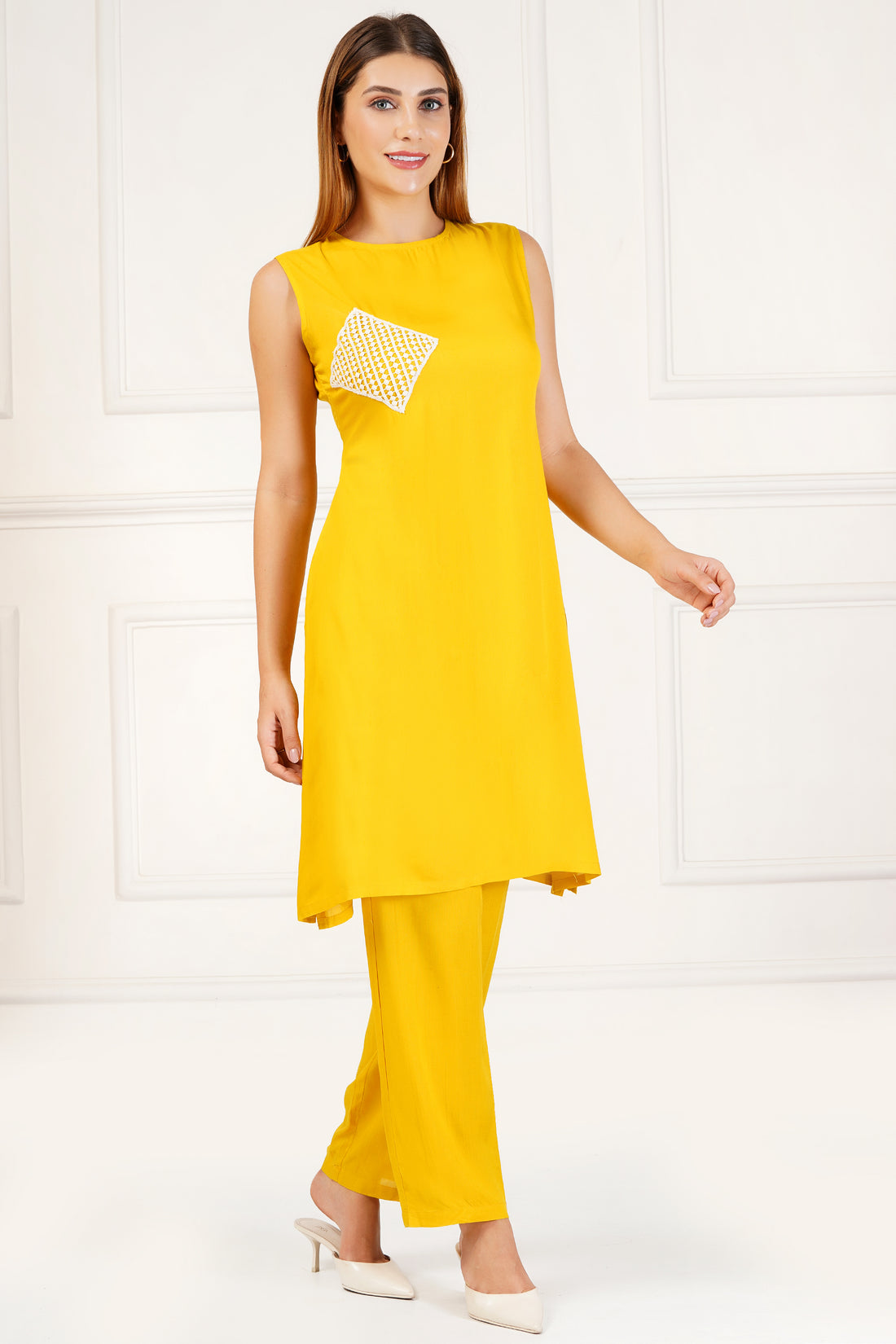 Sunlit Grace Slit Tunic Set