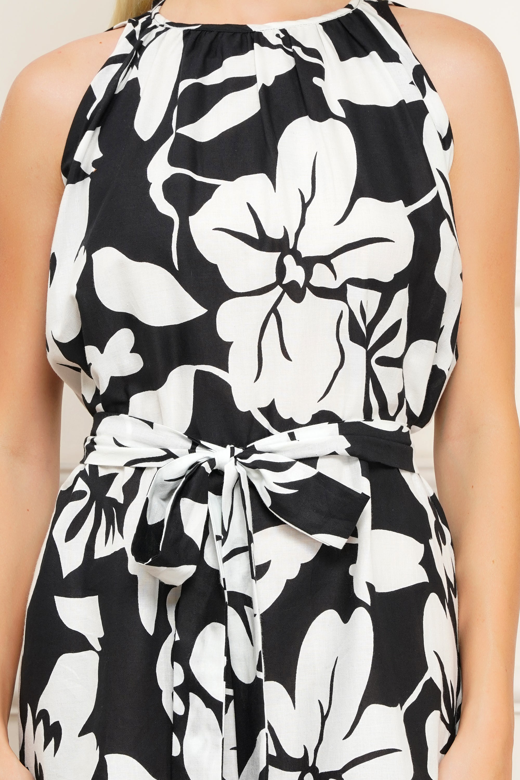 Black Floral print Aline dress
