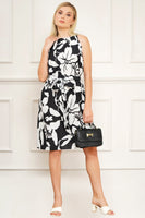 Black Floral print Aline dress