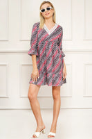 Pink & gray short dress