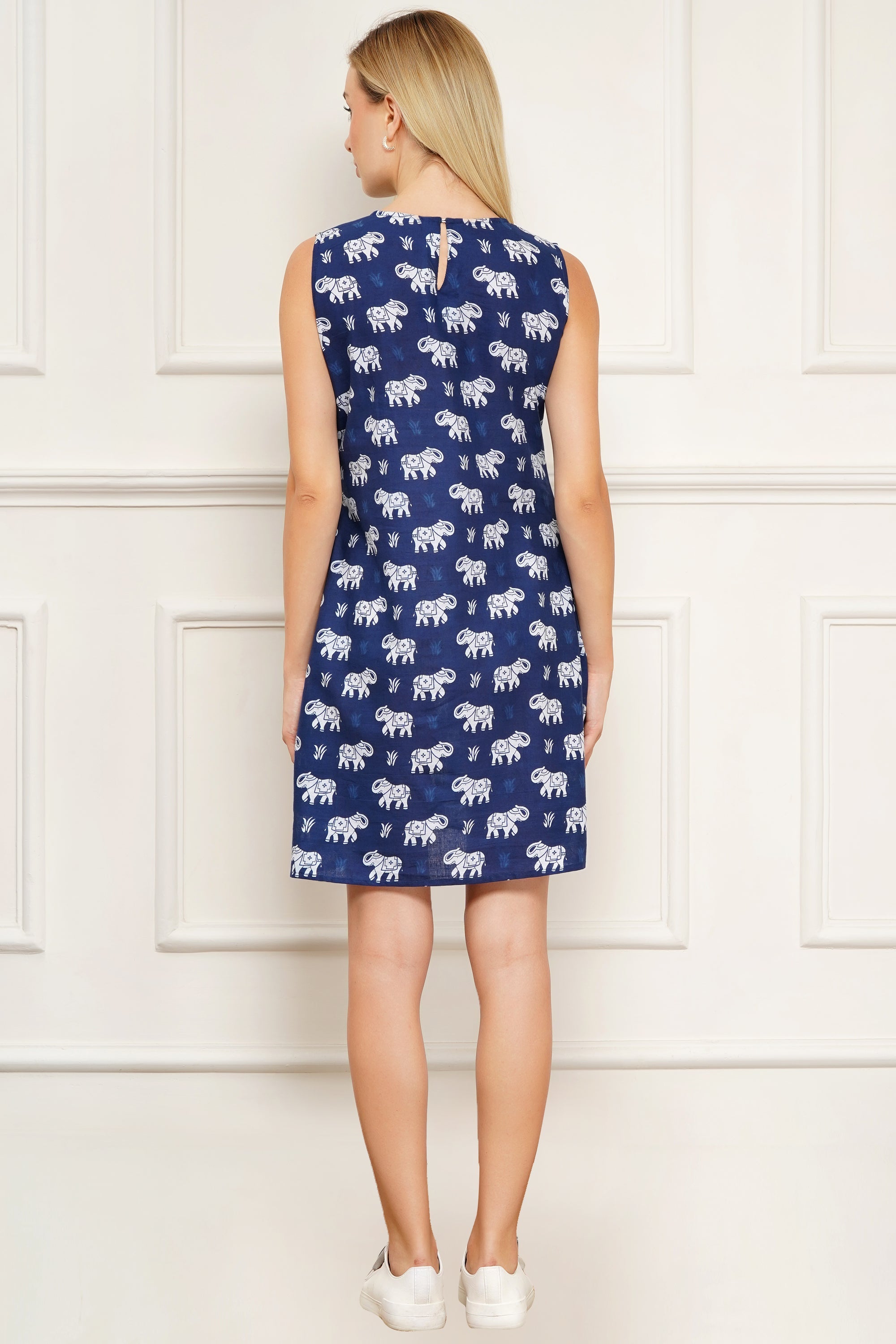 Indigo a line dress