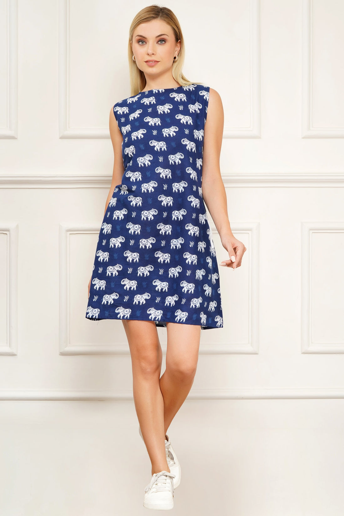 Indigo a line dress