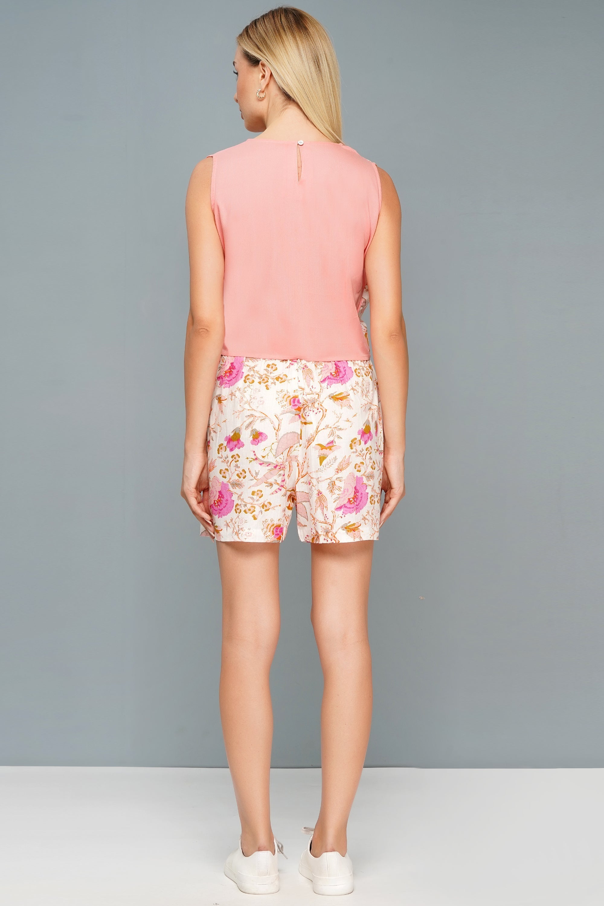 Women's Pink Floral Print Dress – Blossom Charm Edition