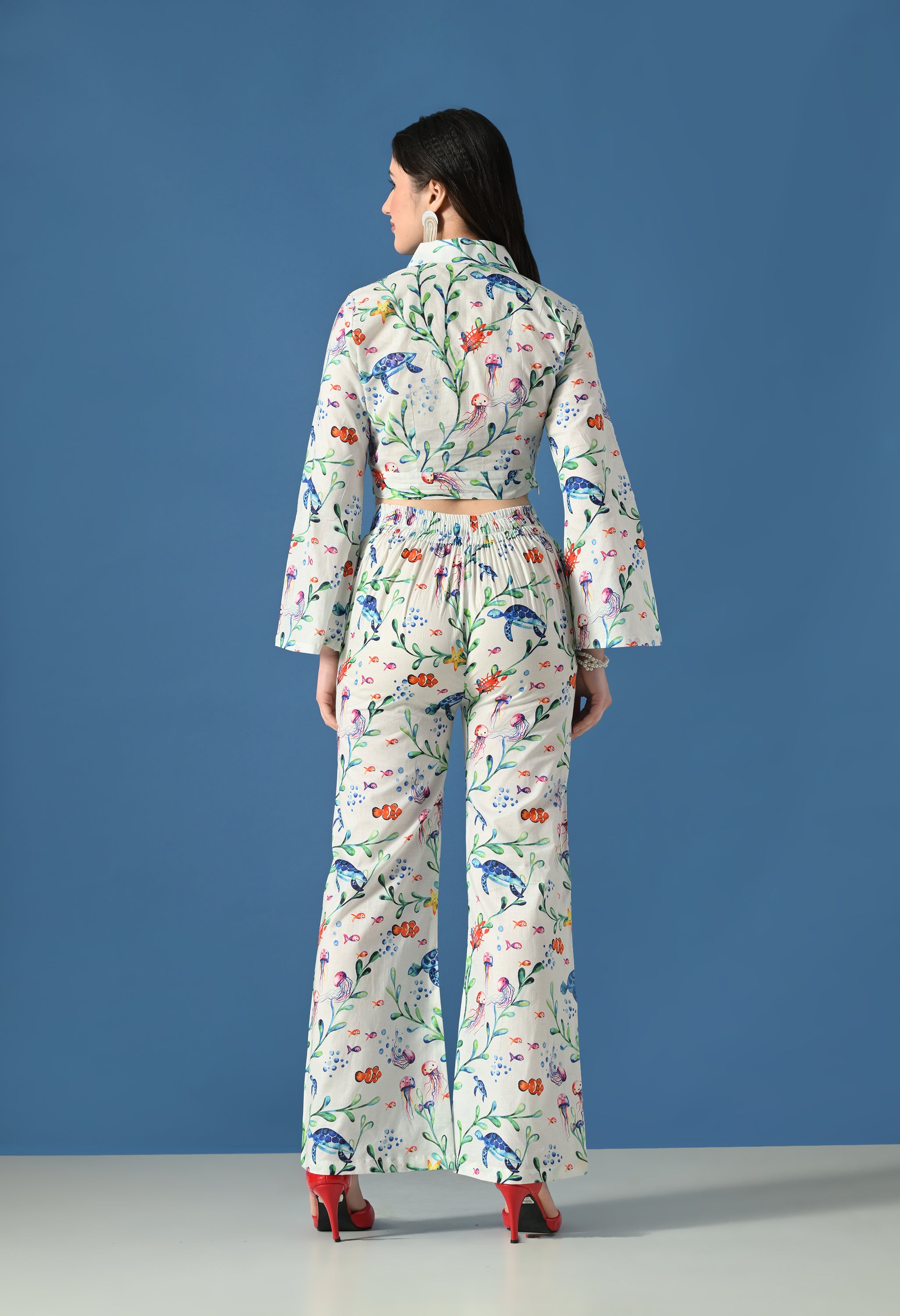 Ocean Bloom Printed Co-Ord Set for Women