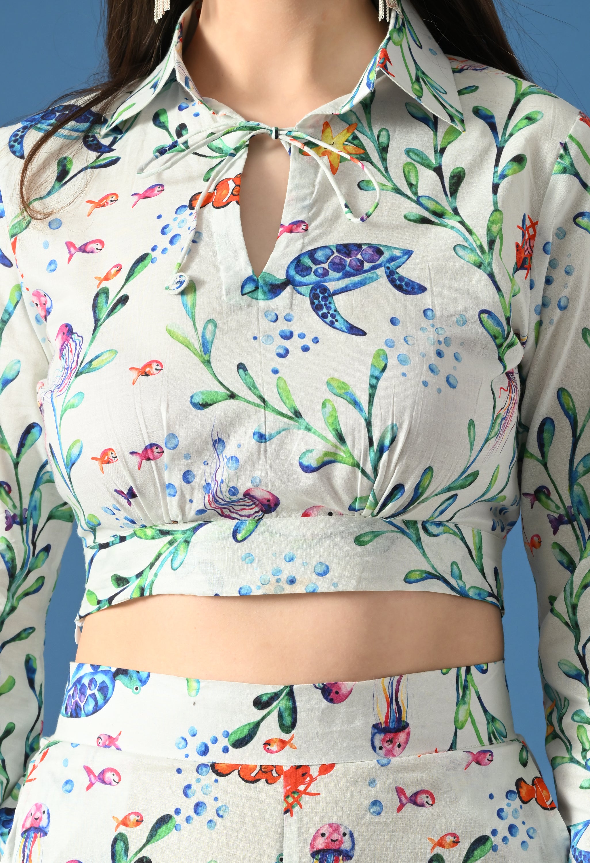 Ocean Bloom Printed Co-Ord Set for Women