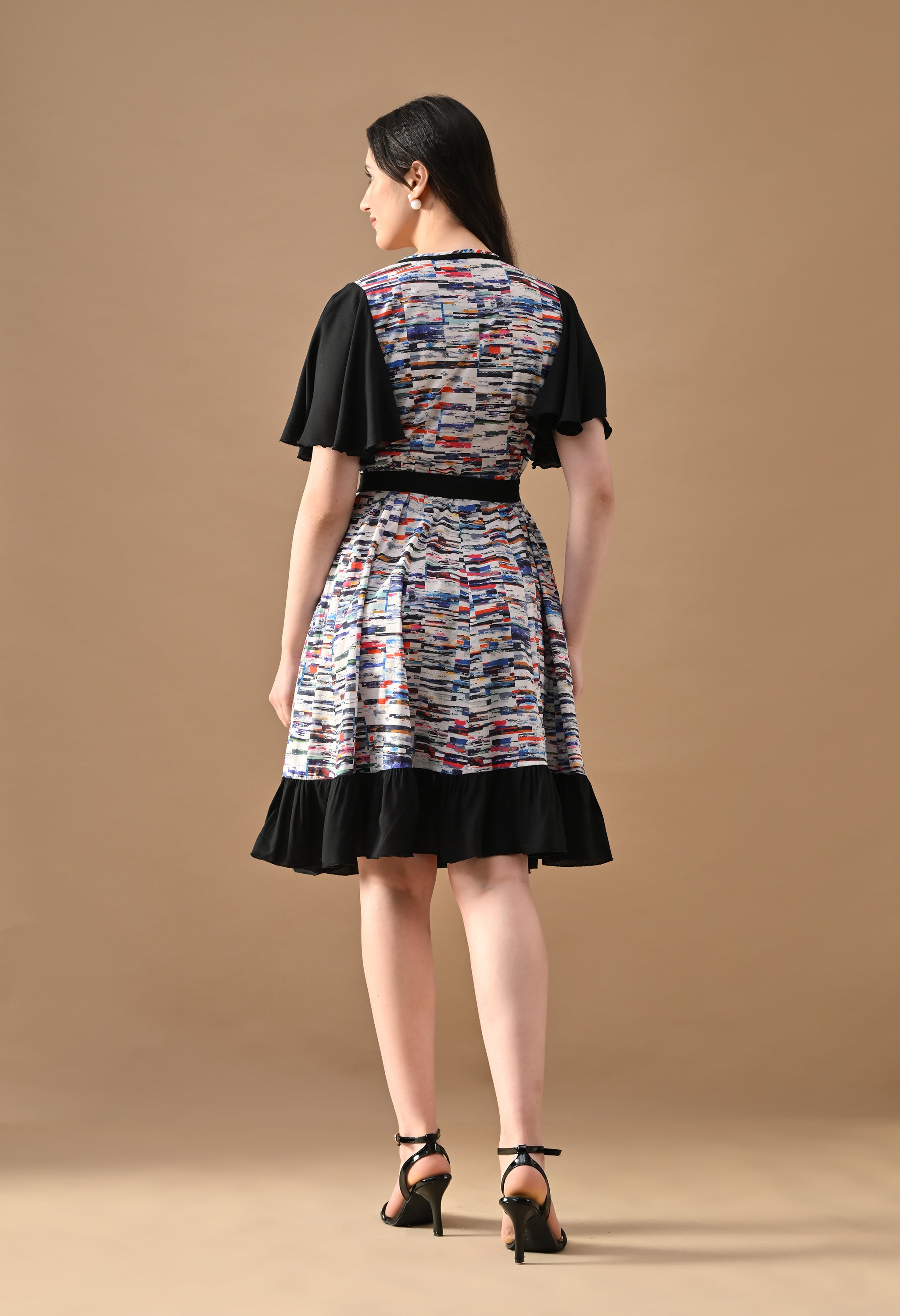 Ethnoza Women’s Printed Fit & Flare Dress – Stylish Casual Wear