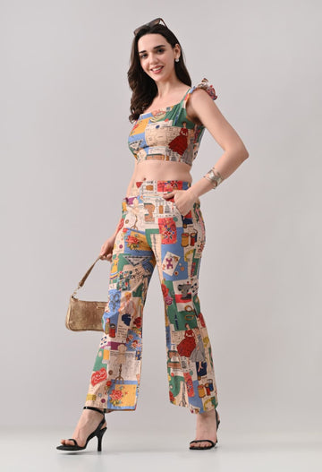 Art Patch Two-Piece Co-Ord Set for Women