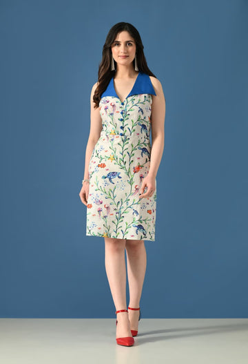 Sea Fairy Halter Dress – Ocean Print Sleeveless Summer Dress