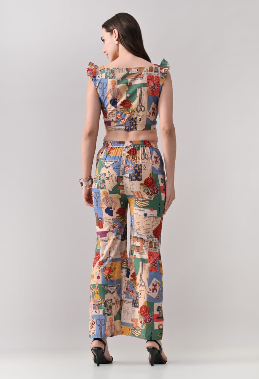 Art Patch Two-Piece Co-Ord Set for Women